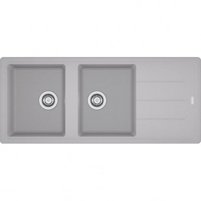 Lavello da Incasso Fragranite 2 Vasche con Gocciolatoio Reversibile 116 x 50 Boston Alluminio Franke BFG 621 - 114.0276.592 - 9899994  