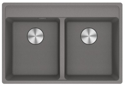 Lavello da Incasso Fragranite 2 Vasche 76 x 51 cm con Banco Miscelatore Maris Stone Grey Franke MRG 620-35-35 TL - 114.0661.676