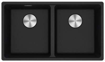 Lavello da Incasso Fragranite 2 Vasche 76 x 44 cm Maris Nero Franke MRG 620-35-35 - 114.0661.683
