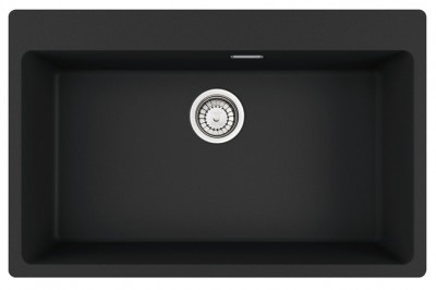 Lavello da Incasso Fragranite Monovasca 78 x 50 cm con Banco rubinetteria Maris Black Matt Franke MRG 610-73 FTL - 114.0661.707