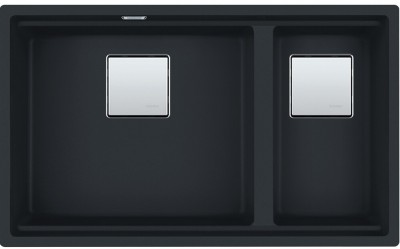 Lavello da Incasso Fragranite 2 Vasche Sottotop 76 x 46 cm Kubus 2 Black Matt - Nero Opaco Franke KNG 120 - 125.0630.926