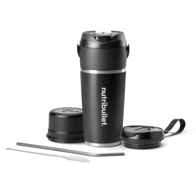 NutriBullet NBP016B Flip Frullatore con Bicchiere Portatile per Sportivi Capacità Ciotola 590 ml Potenza 11.1 V Nero 