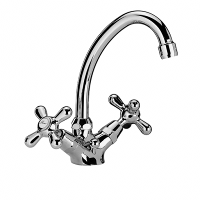 Monoforo lavabo con bocca tubo orientabile, scarico automatico 1”1/4 Cromo serie Liberty Paini 17CR250