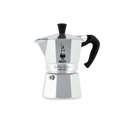 Bialetti Moka Express Caffettiera 1 Tazza Manico anti scottatura -  Non adatta a induzione - Alluminio