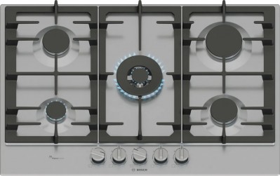 Bosch Serie 6 PCQ7A5I95 Piano cottura da Incasso 75 cm 5 Fuochi gas Acciaio Inox FlameSelect griglie in ghisa