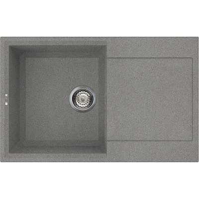 Lavello 79x50cm 1 Vasca e Gocciolatotio Reversibile Grigio Titanium Metaltek Elleci EASY 300 LMY30073