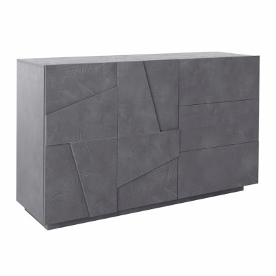 Credenza madia cassettiera design 2 ante 3 cassetti scorrevoli Ardesia Made in Italy