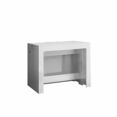 Tavolo da pranzo bianco consolle allungabile 90x51-300cm colore bianco larice Made in Italy