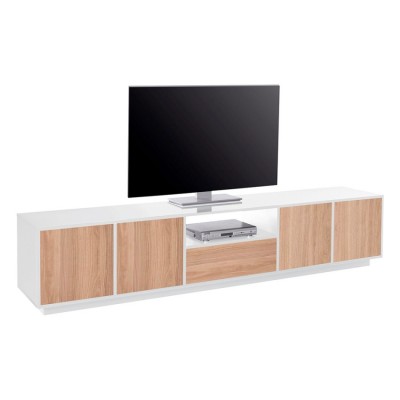 Mobile porta TV design moderno legno bianco 220cm soggiorno Made in Italy