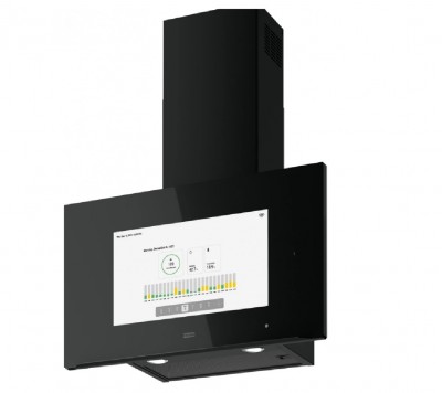 Cappa a Parete 80 cm Vetro Nero Display Touch e Sensore della qualità dell'aria Classe A AQ Sense Franke FKAS A80 BK - 330.0657.269