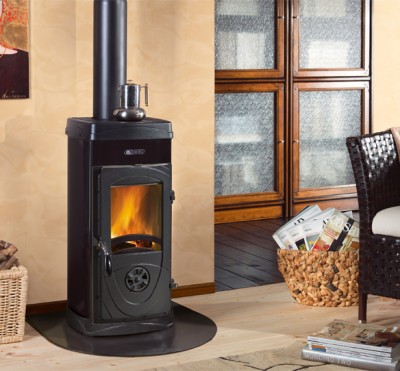Nordica SUPER JUNIOR Stufa a legna aria calda convezione naturale 5 kw - nero rivestimento in acciaio