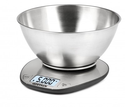 G3 Ferrari G20062 Bilancia da Cucina Elettronica da Cucina Ciotola in acciaio inox Grande display LCD retroilluminato