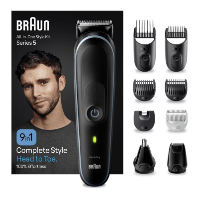 Regolabarba ALL IN ONE TRIMMER 5 9In1 Styling Kit Black e Blue Braun MGK5411