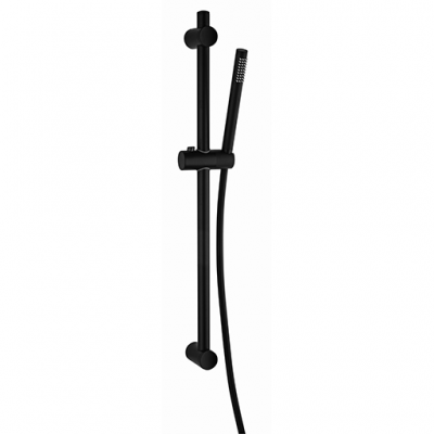 Doccia saliscendi con doccetta anticalcare in metallo e flessibile PVC Bianco Opaco serie Nero e bianco Paini 50BY126TCRY