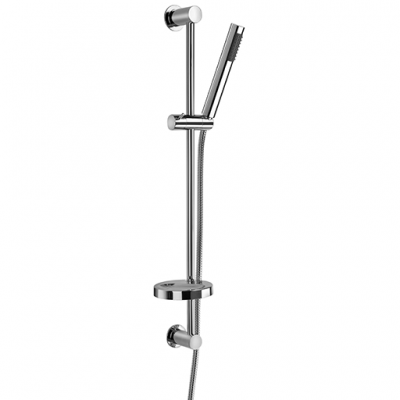 Doccia saliscendi P7 con portasapone e con doccetta anticalcare monogetto Cromo serie Saliscendi Paini 50CR124/P7