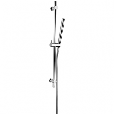 Doccia saliscendi P4 senza portasapone con doccetta anticalcare in metallo e flessibile PVC grigio cm 175 Cromo serie Saliscendi Paini 50CR126/P4