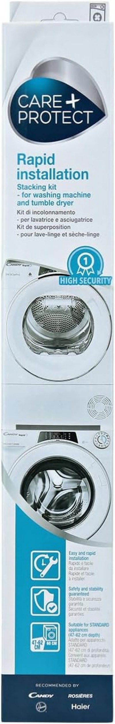 Kit di Incolonnamento per Lavatrice e Asciugatrice Slim adatto per lavatrici con profondità 47-60 cm Candy Hoover Baumatic  Zerowatt CARE+PROTECT WSK1101/2