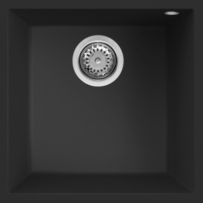 Lavello da Incasso 1 Vasca Quadra 102 45.6x45.6 Nero 86 Sottotop Elleci LKQ10286BSO