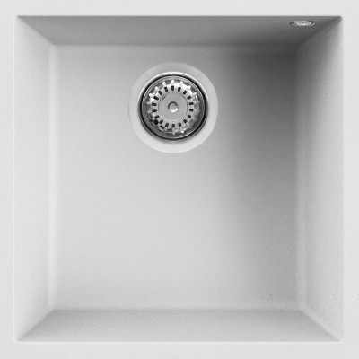 Lavello da Incasso 1 Vasca Quadra 102 45.6x45.6 Bianco 96 Sottotop Elleci LKQ10296BSO