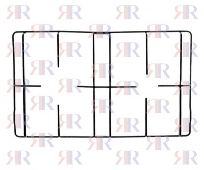 F0303 Griglia In Filo Cromata A 2 Fuochi 452 X 277mm