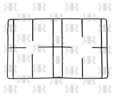 F0304 Griglia In Filo Cromata A 2 Fuochi 452 X 277mm