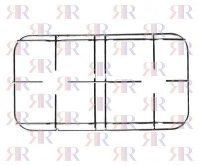 Griglia In Filo Cromata A 2 Fuochi 447 X 245mm