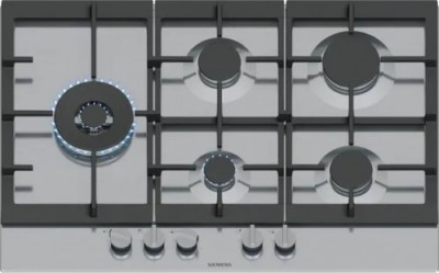 Siemens IQ500 EC7A5SI90 Piano cottura da Incasso 75 cm 5 Fuochi gas Acciaio Inox stepFlame griglie in ghisa