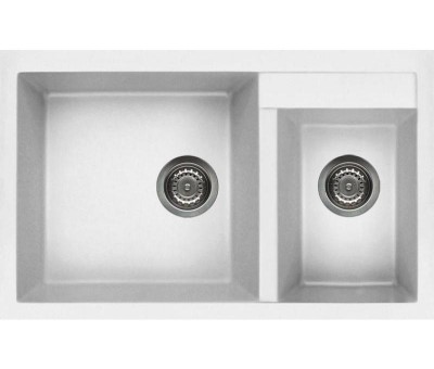 Elleci QUADRA 440 LGQ44068 Lavello Due Vasche 815x500 Bianco Titano Granitek