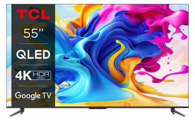 Televisore Smart TV 55 Pollici 4K Ultra HD Display QLED Sistema Google TV TCL 55C645