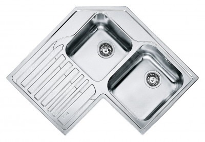 Lavello da Incasso Angolare 2 Vasche con Gocciolatoio a sinistra Inox Franke STX 621-E Angolo 101.0001.045