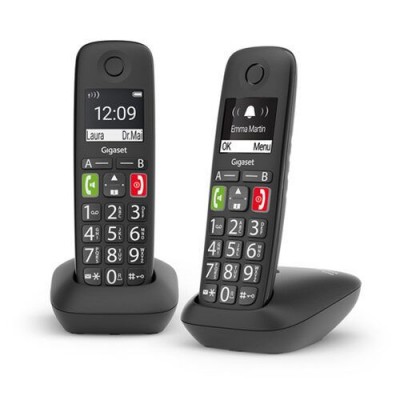 Telefoni Cordless Gigaset E290 Duo D Numeri Grandi Nero