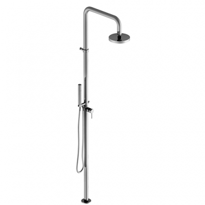 Colonna doccia a pavimento con miscelazione tradizionale e soffione ø 20 Cromo serie Colonne vasca/doccia a pavimento Paini 78CR145S