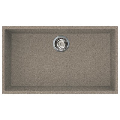 Lavello 75.5x44cm 1 Vasca Sottotop Tortora Granitek Elleci  QUADRA 130 Sottotop LGQ13043BSO