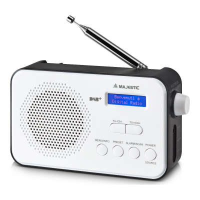 Radio Rt 195 Dab Bianco e Nero Majestic 109195