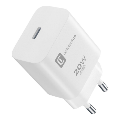 Caricabatterie POWER DELIVERY 20W Usb C Bianco Cellular Line ACHIPHUSBCPD20SMLW