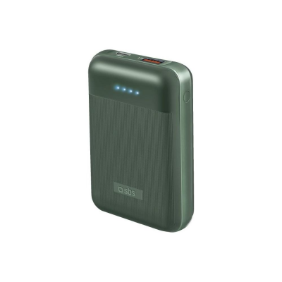 Power bank 10000mA Power Delivery 20W Verde gommato Sbs TEBB10000PD20RUG