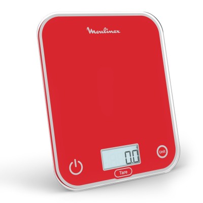 Moulinex BN50U3 Bilancia da Cucina Digitale Elettronica Capacità 5 Kg Display LCD colore Rosso 