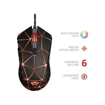 Mouse Gaming GXT 133 Locx Wired Nero Trust 22988