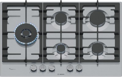 Bosch Serie 6 PCS7A5I90 Piano cottura da Incasso 75 cm 5 Fuochi gas Acciaio Inox FlameSelect griglie in ghisa