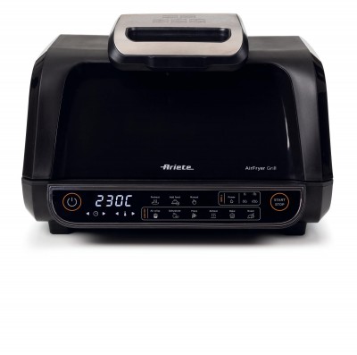Ariete 4635 Air Fryer Grill  Friggitrice ad aria e Griglia -  Bistecchiera 1700W  Capacità 8 Litri -  Friggi e Griglia 8 funzioni di cottura - Timer - Nero