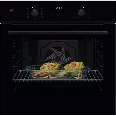 AEG Serie 5000 NBU5A20SB Forno da Incasso Multifunzione Elettrico 60 cm SurroundCook Aqua Cleaning Estetica Glossy Black Nero Manopole pop-in Classe A+