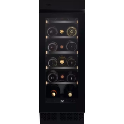 AEG Serie 7000 NSW8S823GT Cantinetta Vino da Incasso 30 cm 18 Bottiglie Classe G Altezza 82 cm Installazione Sotto Top Estetica Nera Matt Black 