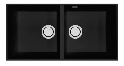 AM8620IT Lavello 2 Vasche Plados Serie Elegance 86-20 IT Integrato code N6 DEEP BLACK AM8620IT-N6