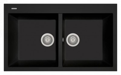 AM8620 Lavello 2 Vasche Plados Serie Elegance 86-20 code 70 ULTRAGRANIT BLACK MATT AM8620-70