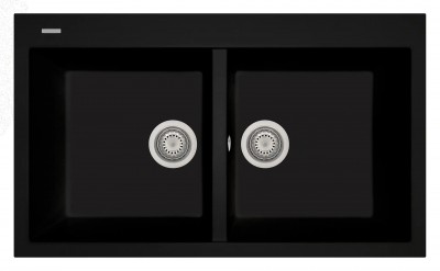 AM8620 Lavello 2 Vasche Plados Serie Elegance 86-20 code N6 DEEP BLACK AM8620-N6