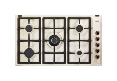 De Longhi AVL 59 PRO Piano Cottura da Incasso 90 cm 5 Fuochi Gas Avena Serie Country Griglie in Ghisa Comandi Laterali 