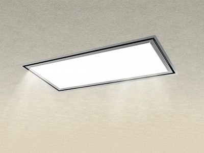 Baraldi FLEXIA FLAT Inox Cappa a Soffitto 90 x 60 cm cirnice Inox con vetro -  01FLEIN090ST80