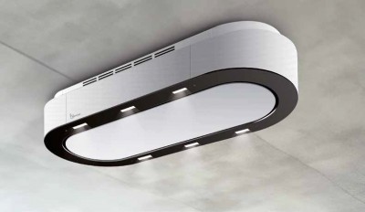 Baraldi UNIKA A VISTA Cappa a Soffitto 120 x 50 cm Bianco e Nero 800 m³/h - 01UNKISV120WH80