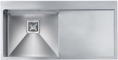 Lavello da Incasso 1 Vasca a Sinistra con Gocciolatoio 100  x 50 cm Slim Acciaio Inox Satinato  BATÌK CM 012036.S2.01.2033 - 012036SCSSP