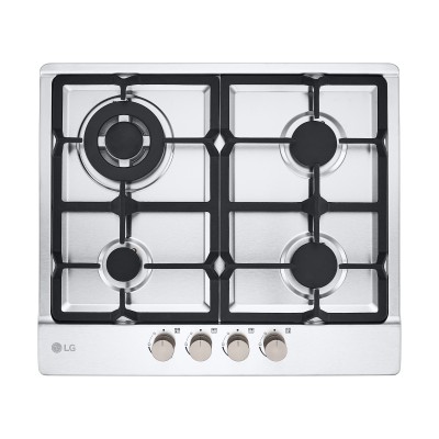 LG CBGZ2414S Piano Cottura da Incasso a Gas 60 cm 4 Fuochi Acciaio Inox Griglie in ghisa
